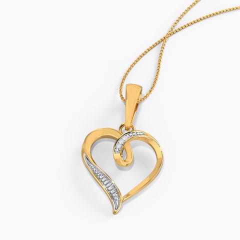 Twirl Heart Diamond Pendant