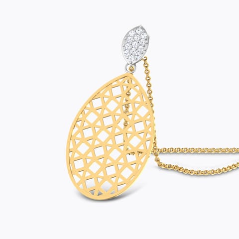 Oval Reticulate Diamond Pendant