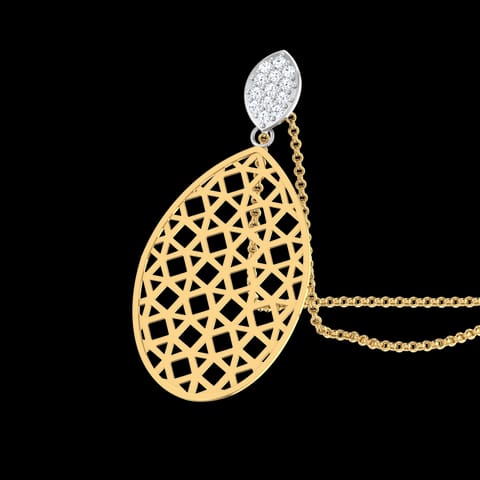 Oval Reticulate Diamond Pendant