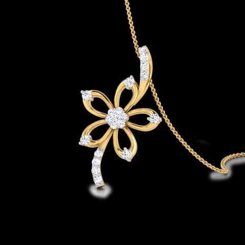 Lily Flower Diamond Pendant