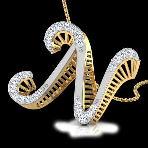 Kerry Alphabet N Diamond Pendant