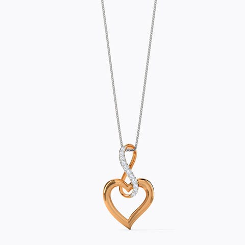 Infinity Love Diamond Pendant Diamond Pendants 18 Karat Rose Gold Infinity Love Diamond Pendant