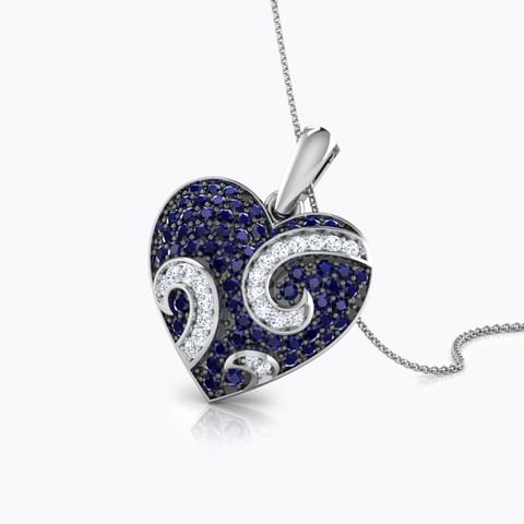 Sparkling Spiral Heart Gemstone Pendant