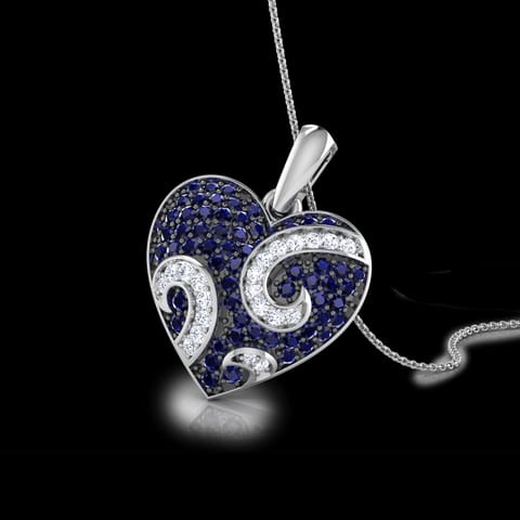 Sparkling Spiral Heart Gemstone Pendant