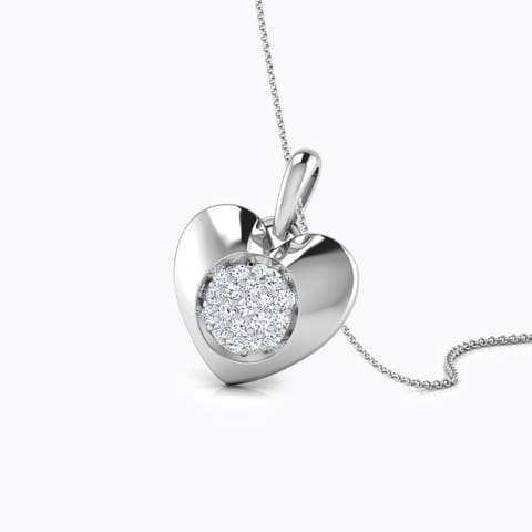 Cluster in Heart Diamond Pendant
