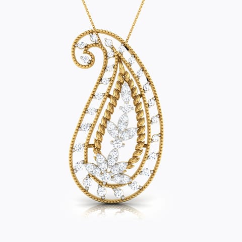 Deco Diamond Paisley Pendant