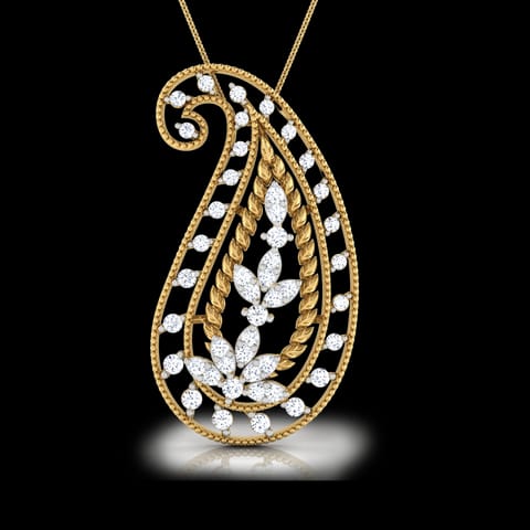 Deco Diamond Paisley Pendant