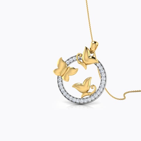 Candid Tri Butterfly Diamond Pendant Candid Tri Butterfly Diamond Pendant