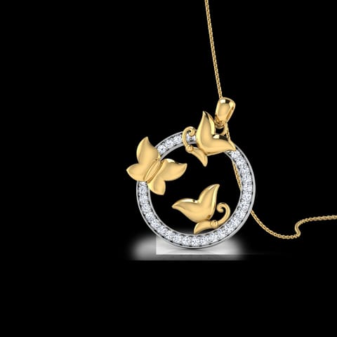 Candid Tri Butterfly Diamond Pendant Candid Tri Butterfly Diamond Pendant