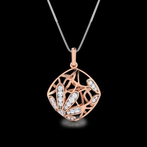 Tangle Diamond Flower Pendant