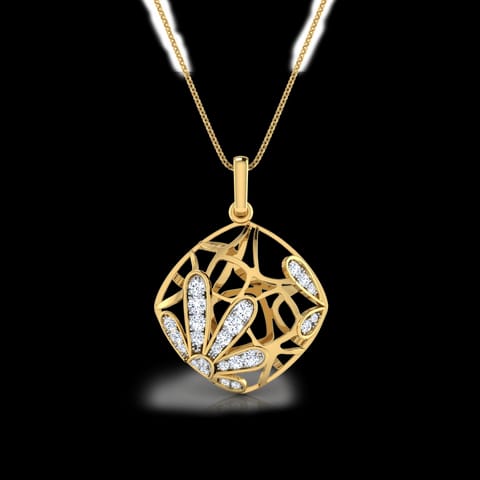 Tangle Diamond Flower Pendant