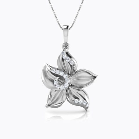 Crocus Flower Diamond Pendant Crocus Flower Diamond Pendant