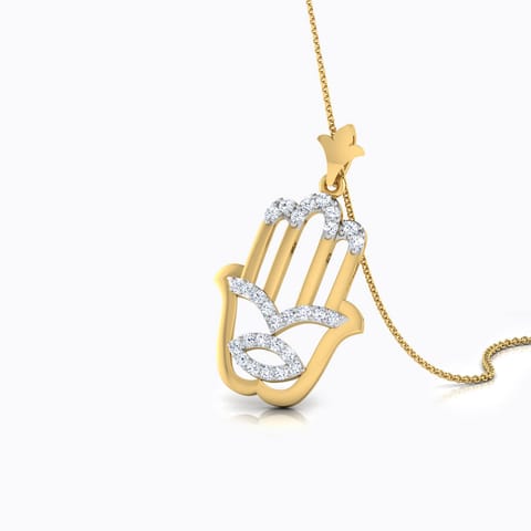 Hamsa Hand Diamond Pendant