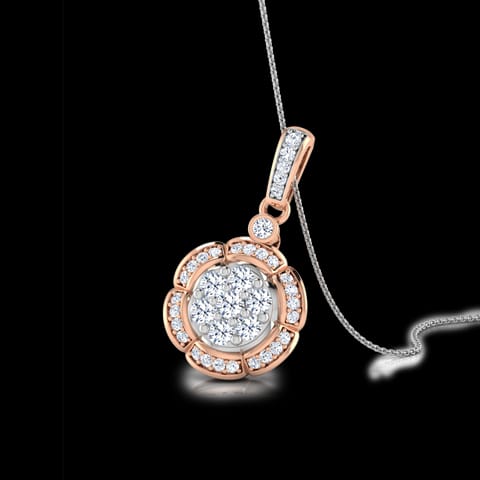 Scallop Cluster Diamond Pendant