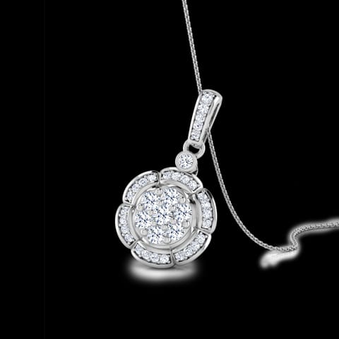 Scallop Cluster Diamond Pendant Scallop Cluster Diamond Pendant