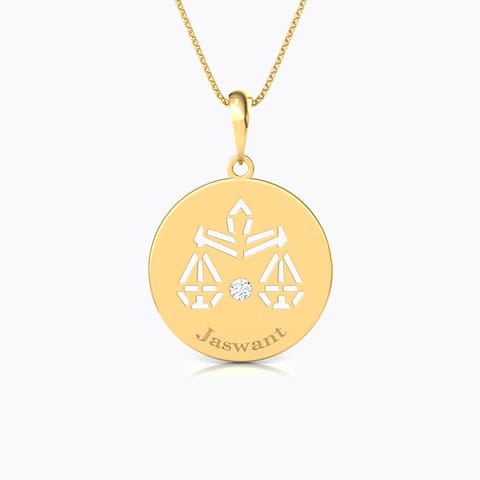 Libra Personalised Zodiac Pendant
