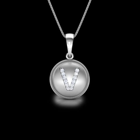 Alphabet V Diamond Pendant Alphabet V Diamond Pendant