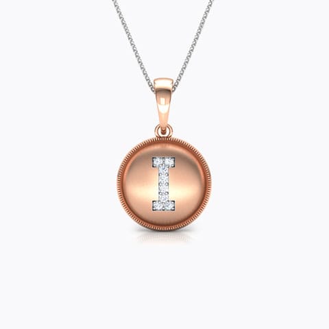 Alphabet I Diamond Pendant
