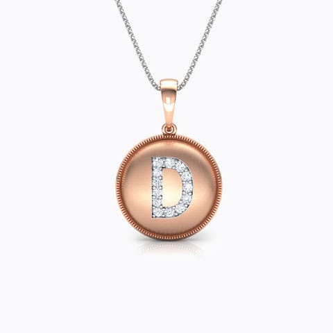 Alphabet D Diamond Pendant
