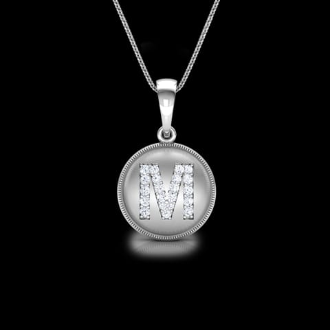 Alphabet M Diamond Pendant Alphabet M Diamond Pendant