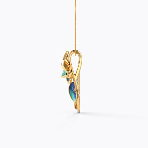 Duo Blue Butterfly Diamond Pendant Duo Blue Butterfly Diamond Pendant