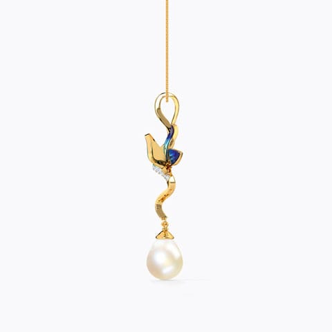 Ribbon Drop Butterfly Pearl Pendant Ribbon Drop Butterfly Pearl Pendant