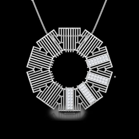 Eros Stepped Circular Diamond Pendant