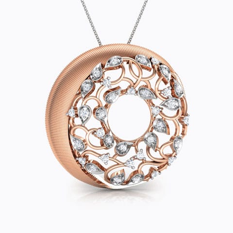 Circular Filigree Brocade Pendant