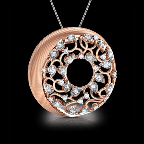 Circular Filigree Brocade Pendant