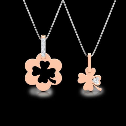 Clover Mother and Daughter Duo Diamond Pendant Clover Mother and Daughter Duo Diamond Pendant