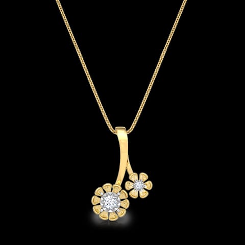 Duo Floret Diamond Pendant