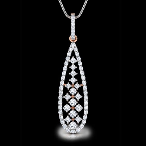 Pear Lattice Diamond Pendant
