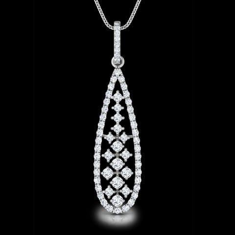 Pear Lattice Diamond Pendant