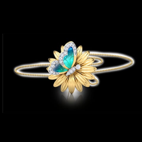 Floral Butterfly Diamond Pendant