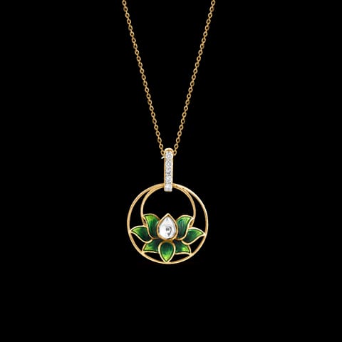 Graceful Bilor Lotus Gemstone Pendant