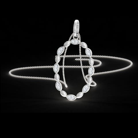 Oval Halo Diamond Pendant