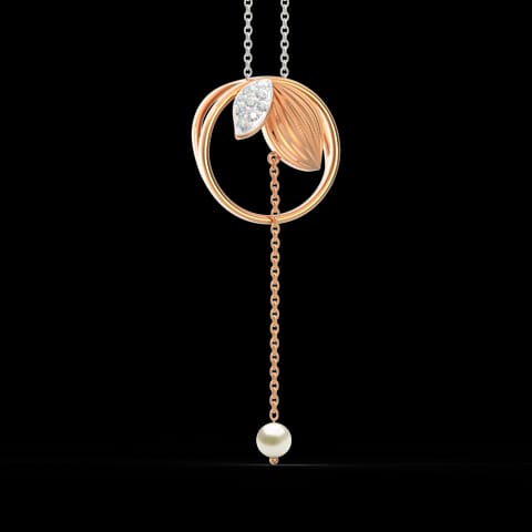 Encircled Leaflet Pearl Pendant