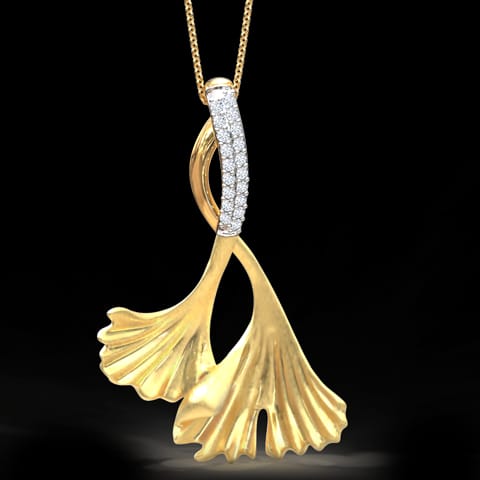 Dazzling Ginkgo Diamond Pendant Dazzling Ginkgo Diamond Pendant