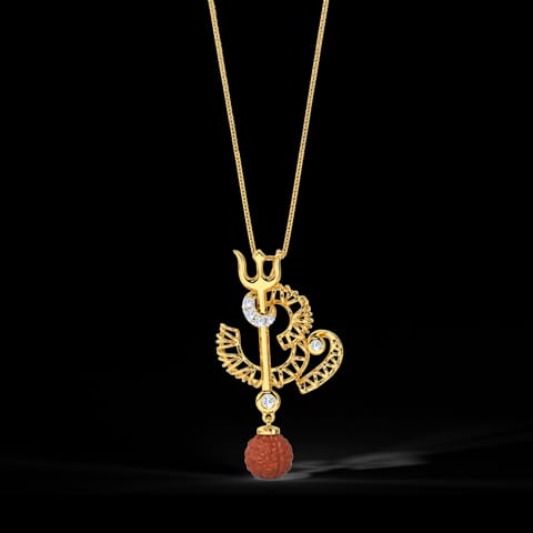 Om Trishul Gemstone Pendant Om Trishul Gemstone Pendant