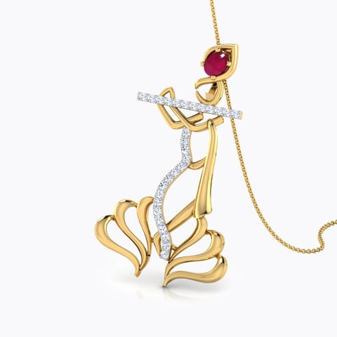 Shree Krishna Snake Gemstone Pendant