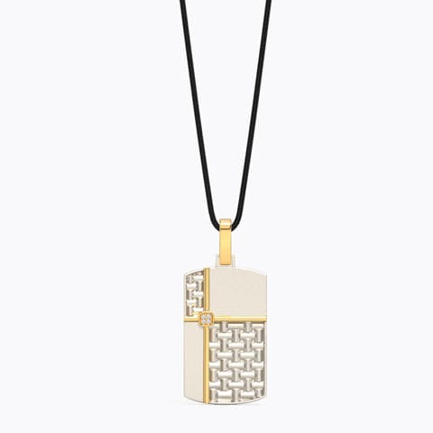 Crissed Titanium Diamond Pendant For Men