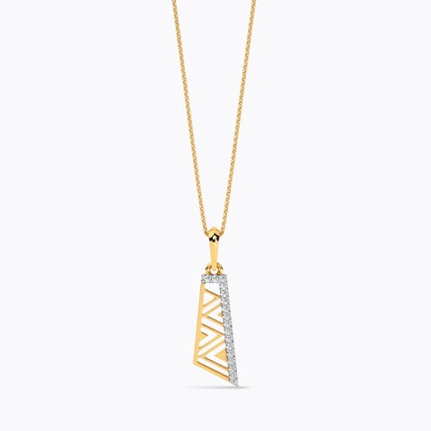 Zig Zag Lines Diamond Pendant