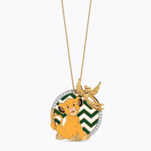 Disney's Lion King Simba with Bird Diamond Pendant Disney's Lion King Simba with Bird Diamond Pendant