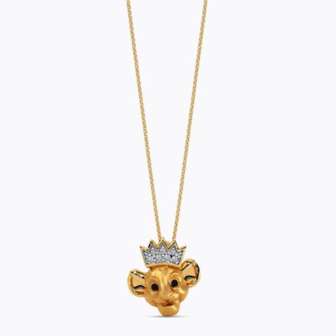 Disney's Lion King Enamel Simba Crown Diamond Pendant Disney's Lion King Enamel Simba Crown Diamond Pendant