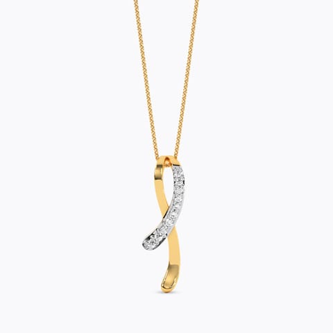 Shiny Ribbon Diamond Pendant