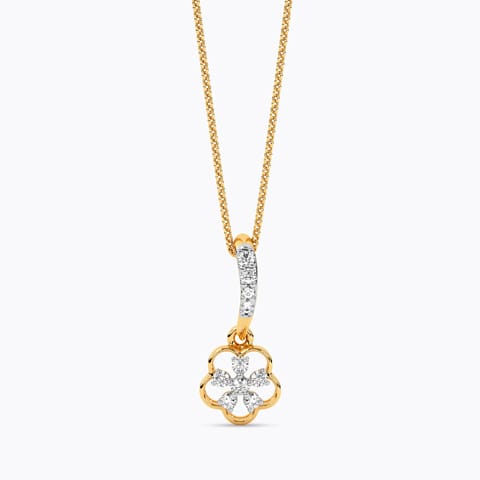 Flowery Disc Diamond Pendant
