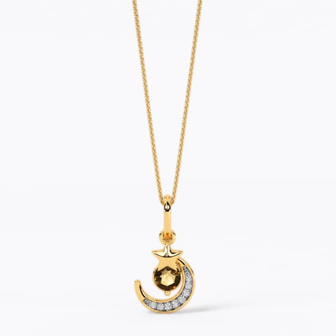 Star & Moon Gemstone Pendant