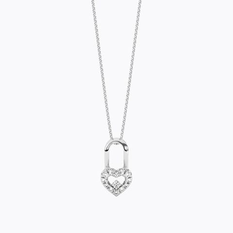 Sleek Lock Diamond Pendant