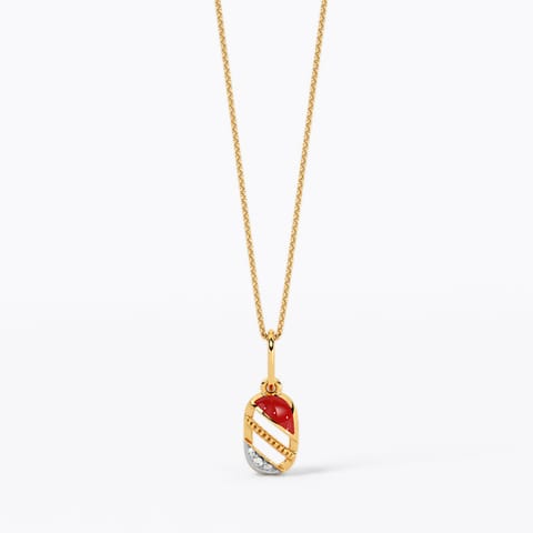 Linear Square Diamond Pendant