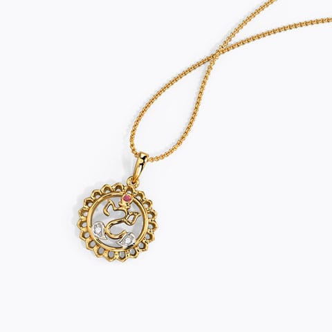 Floret Ganesh Gemstone Pendant